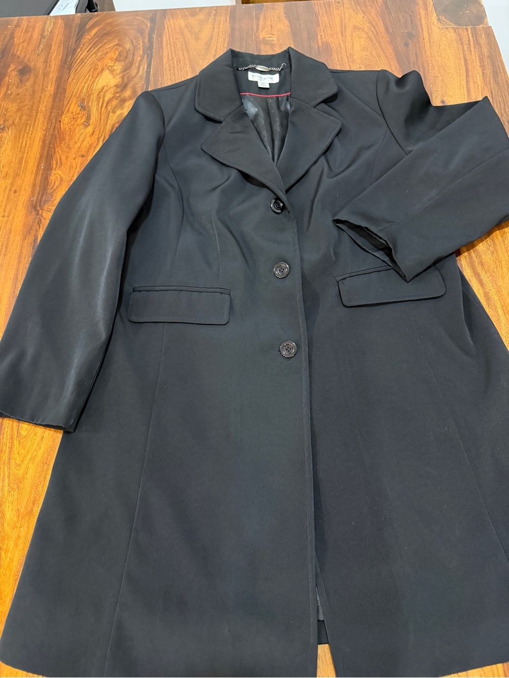 Preston & York Black Single-Breasted Trench Coat Rain Resistant